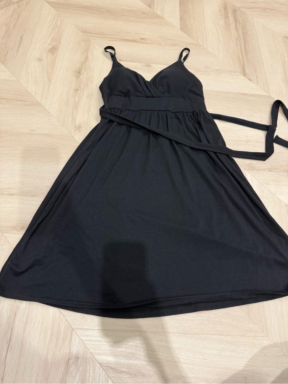 Allison Brittney Black Spaghetti-Strap Mini Dress